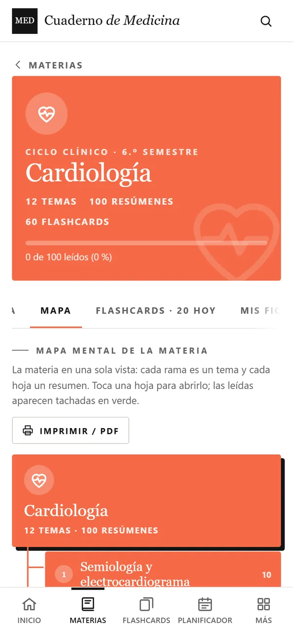 Captura real de la app: Mapa mental de la materia